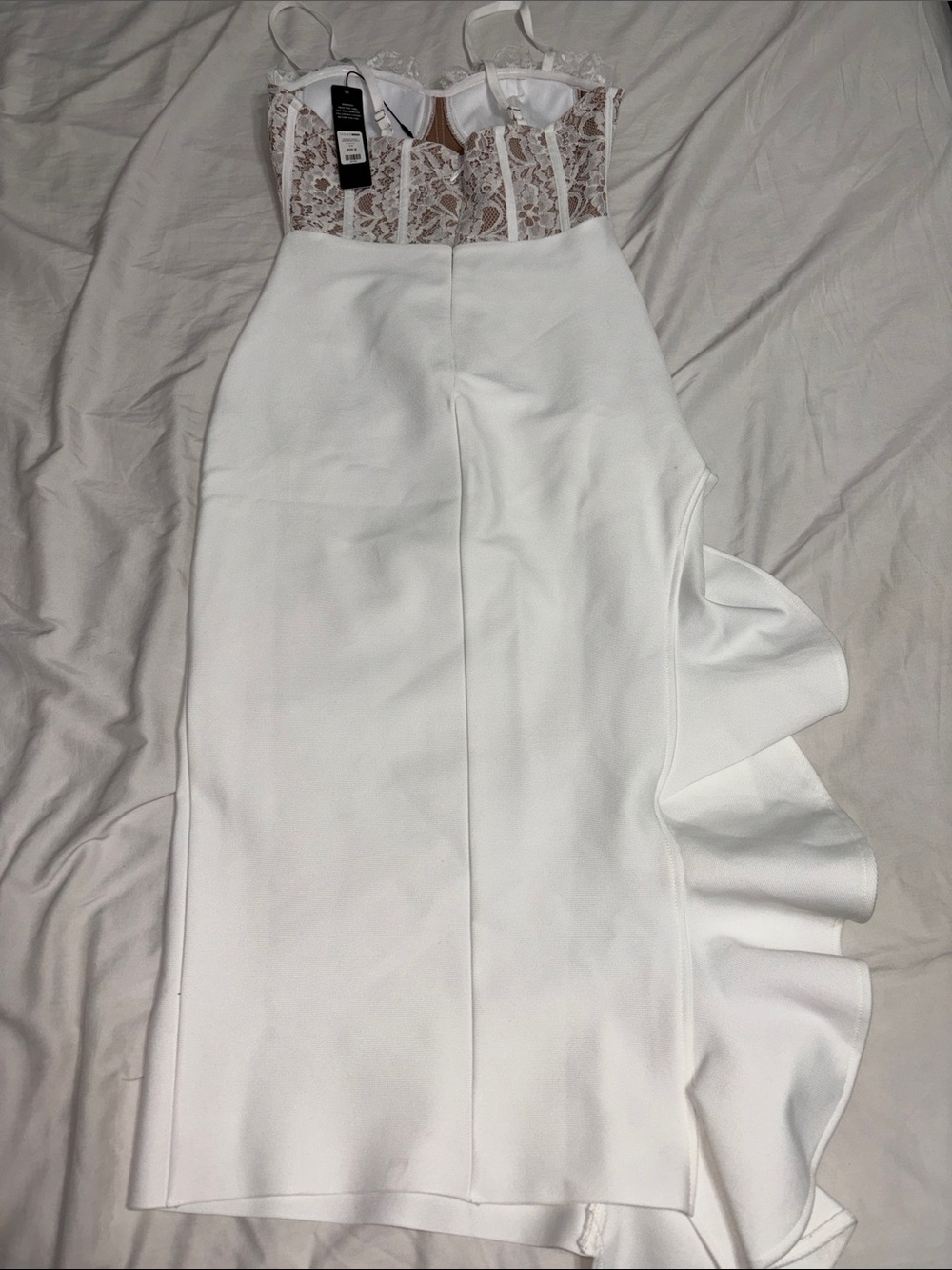 Fashion Nova White Lace Corset Midi Dress - Picture 6 of 9
